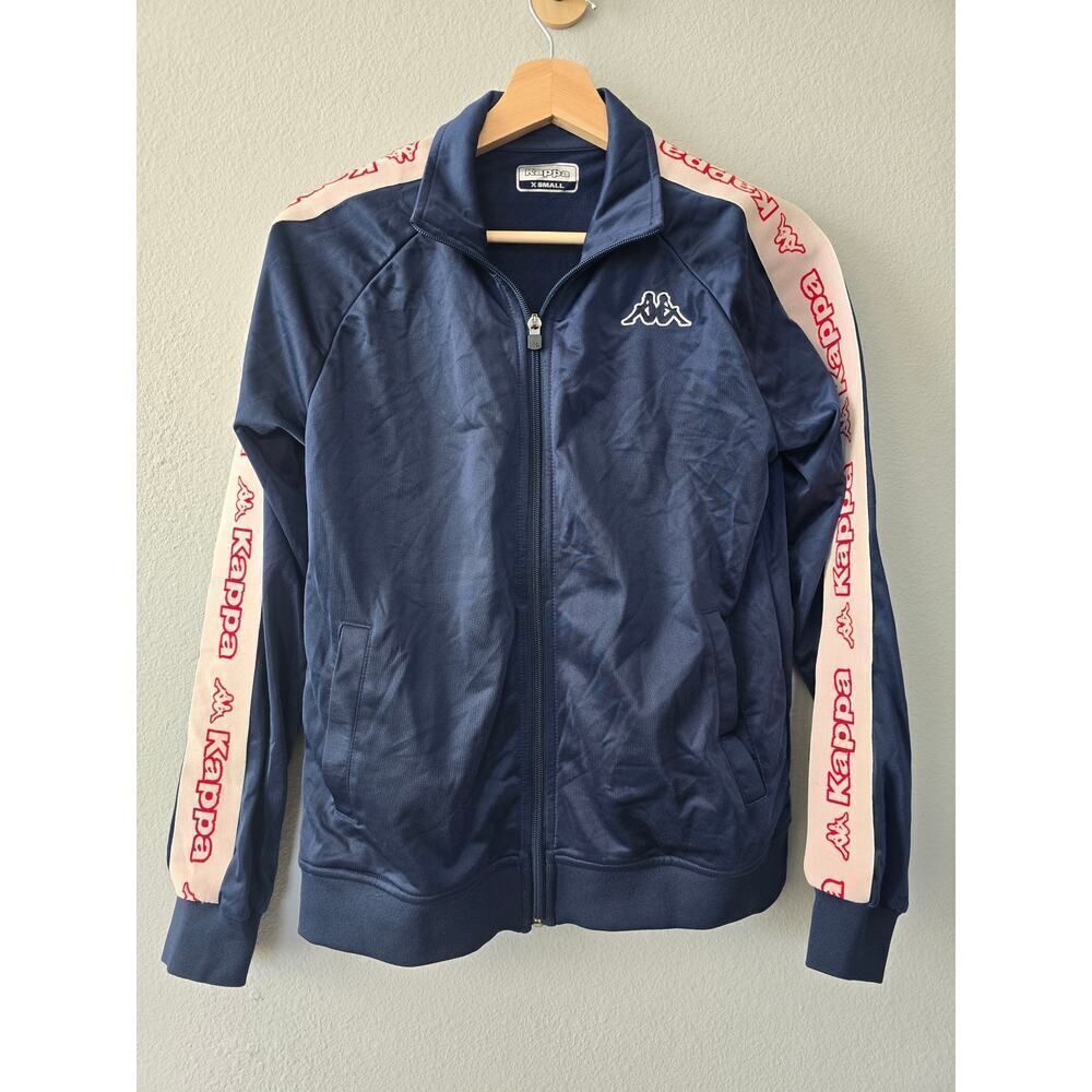 Kappa Banda Track Jacket XS Blue White Red Logo Tape Retro Y2K Streetwear